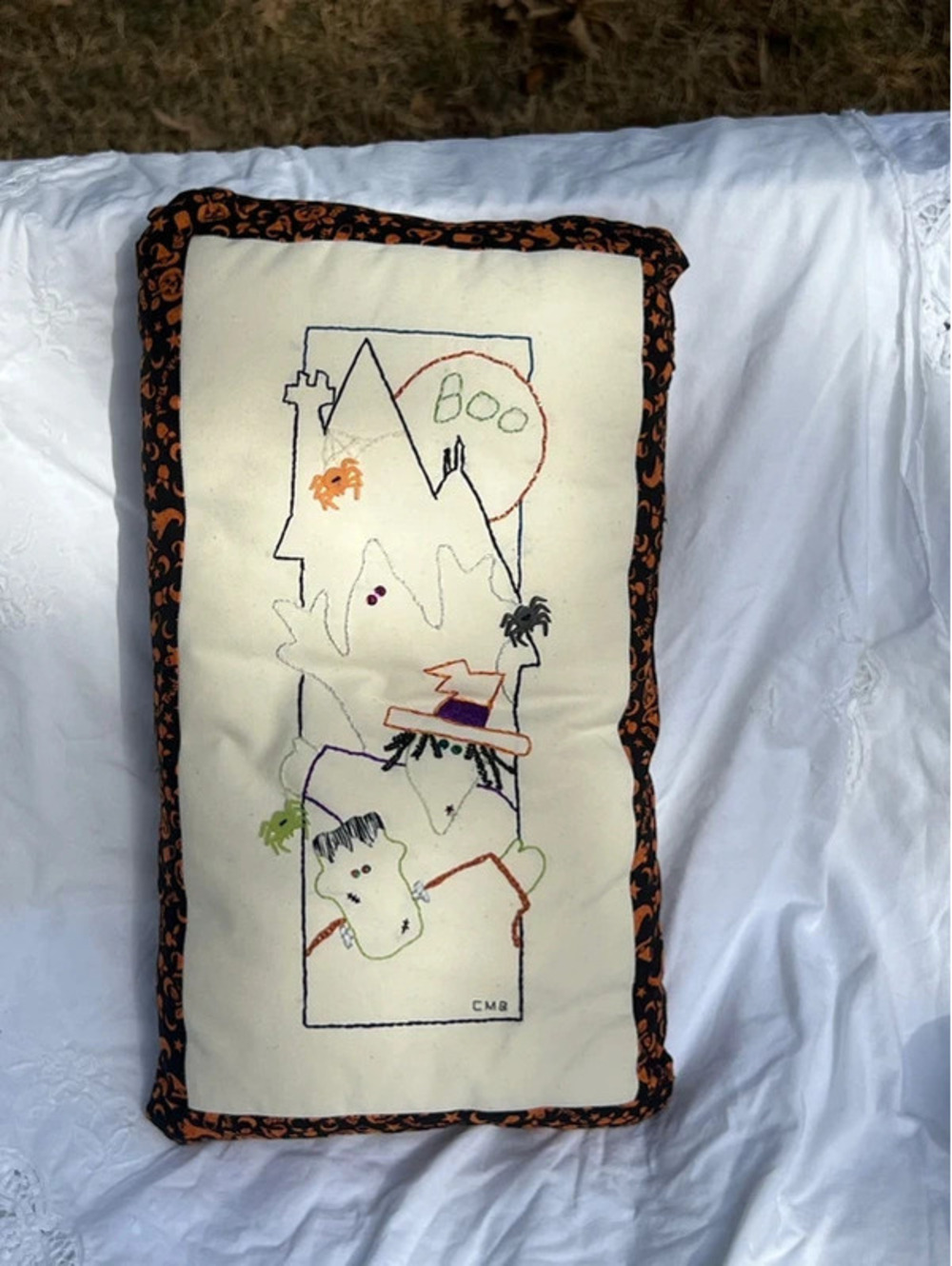 Vintage Handmade Halloween Decorative Pillow
